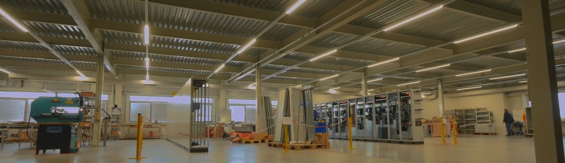 Panel production hall